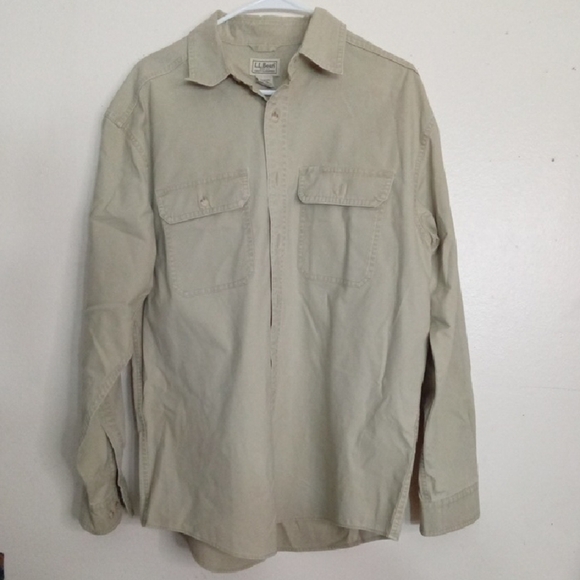Men's Beige Button-Up Shirt - Picture 1 of 5
